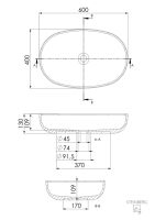 Steinberg Aufsatzwaschtisch oval aus Solid Surface