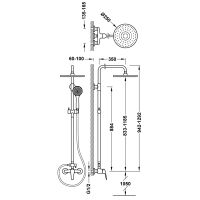Tres BASE PLUS Einhebel-Aufputz-Duschsystem (2 Wege)