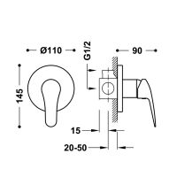 Tres BASE PLUS Unterputz-Einhebelmischer (1-Weg)