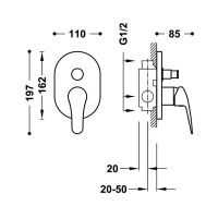 Tres BASE PLUS Unterputz-Einhebelmischer (2-Wege)
