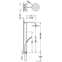 Tres BASE PLUS Thermostat-Aufputz-Duschsystem Mattschwarz