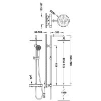 Tres BASE PLUS Thermostat-Aufputz-Duschsystem