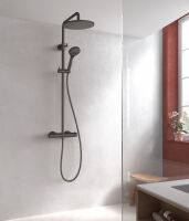 Tres BASE PLUS Thermostat-Aufputz-Duschsystem Mattschwarz