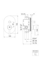 Steinberg 100 2103 3 Fertigmontageset für Wanne/Brause-Einhebelmischer mit automatischem Umsteller