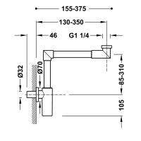 Tres Abgewinkelter Teleskop-Siphon f&uuml;r Waschbecken