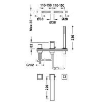 Tres Cuadro Wannenrandarmatur