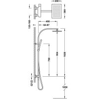 Tres SLIM Einhebel-Aufputz-Duschsystem