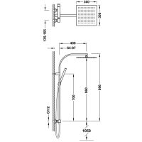 Tres CUADRO Einhebel-Aufputz-Duschsystem (2 Wege)-00719102