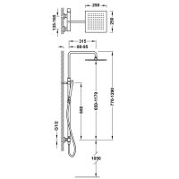 Tres Einhebel-Aufputz-Duschsystem (2 Wege)