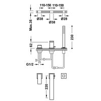 Tres Cuadro Wannenrandarmatur