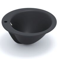 LAVABO A/S Gino 51 Einbauwaschtisch mit Hahnloch und Überlauf Schwarz Matt