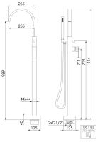 Steinberg 135 1162 Freistehende Wannen-Armatur; Ausladung 254 mm
