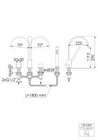 Steinberg 135 2402 4-Loch Wannenrand-Armatur, Ausladung 225 mm