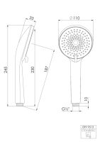 Steinberg Handbrause rund, 4 Strahlarten