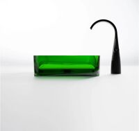 Steinberg Serie 489 Aufsatzwaschtisch ohne Überlauf rechteckig aus Polyresin, inkl. Schaftventil mit Polyresin-Abdeckung, 600 x 400 x 120 mm