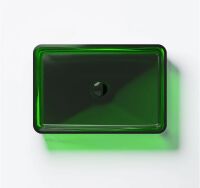 Steinberg Serie 489 Aufsatzwaschtisch ohne Überlauf rechteckig aus Polyresin, inkl. Schaftventil mit Polyresin-Abdeckung, 600 x 400 x 120 mm