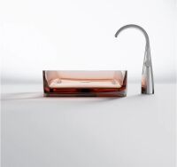 Steinberg Serie 489 Aufsatzwaschtisch ohne Überlauf rechteckig aus Polyresin, inkl. Schaftventil mit Polyresin-Abdeckung, 600 x 400 x 120 mm