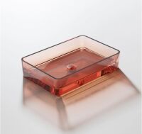 Steinberg Serie 489 Aufsatzwaschtisch ohne Überlauf rechteckig aus Polyresin, inkl. Schaftventil mit Polyresin-Abdeckung, 600 x 400 x 120 mm