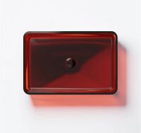 Steinberg Serie 489 Aufsatzwaschtisch ohne Überlauf rechteckig aus Polyresin, inkl. Schaftventil mit Polyresin-Abdeckung, 600 x 400 x 120 mm